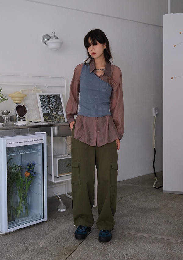 standing cargo pants (3color)