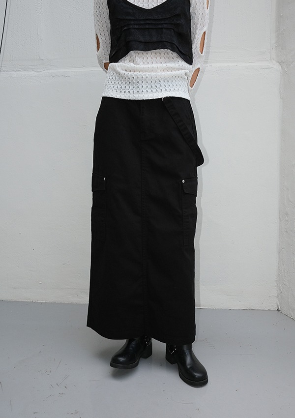 cargo long skirt (2color)