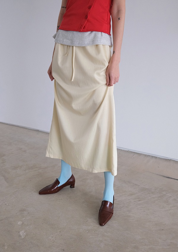 silky long skirt (3color)