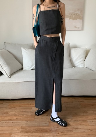 cross long skirt (2color)
