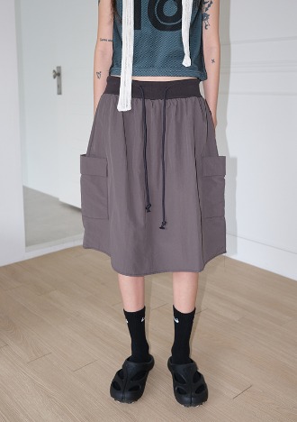 pocket midi skirt (2color)