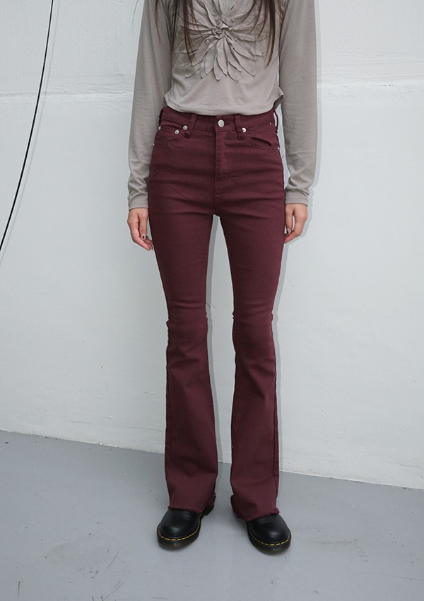 slim boot-cut pants (3color)