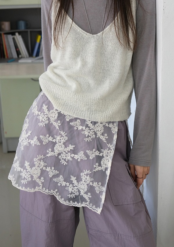 lace multi skirt (cream)*입고지연 순차적발송